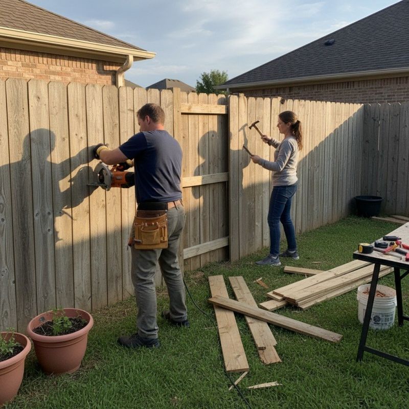 Local Cedar Fence Refinishing pros at work